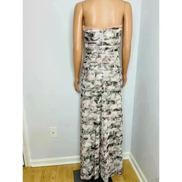BCBGMAXAZRIA Erika Watercolor Tiered Gown size S strapless - Picture 2 of 10